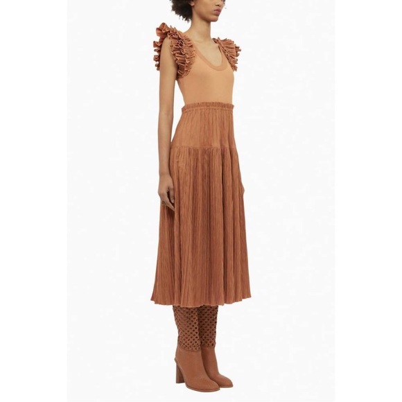 NWT Ulla Johnson Chestnut Cotton blend Virginia Dress 12 - Picture 8 of 16